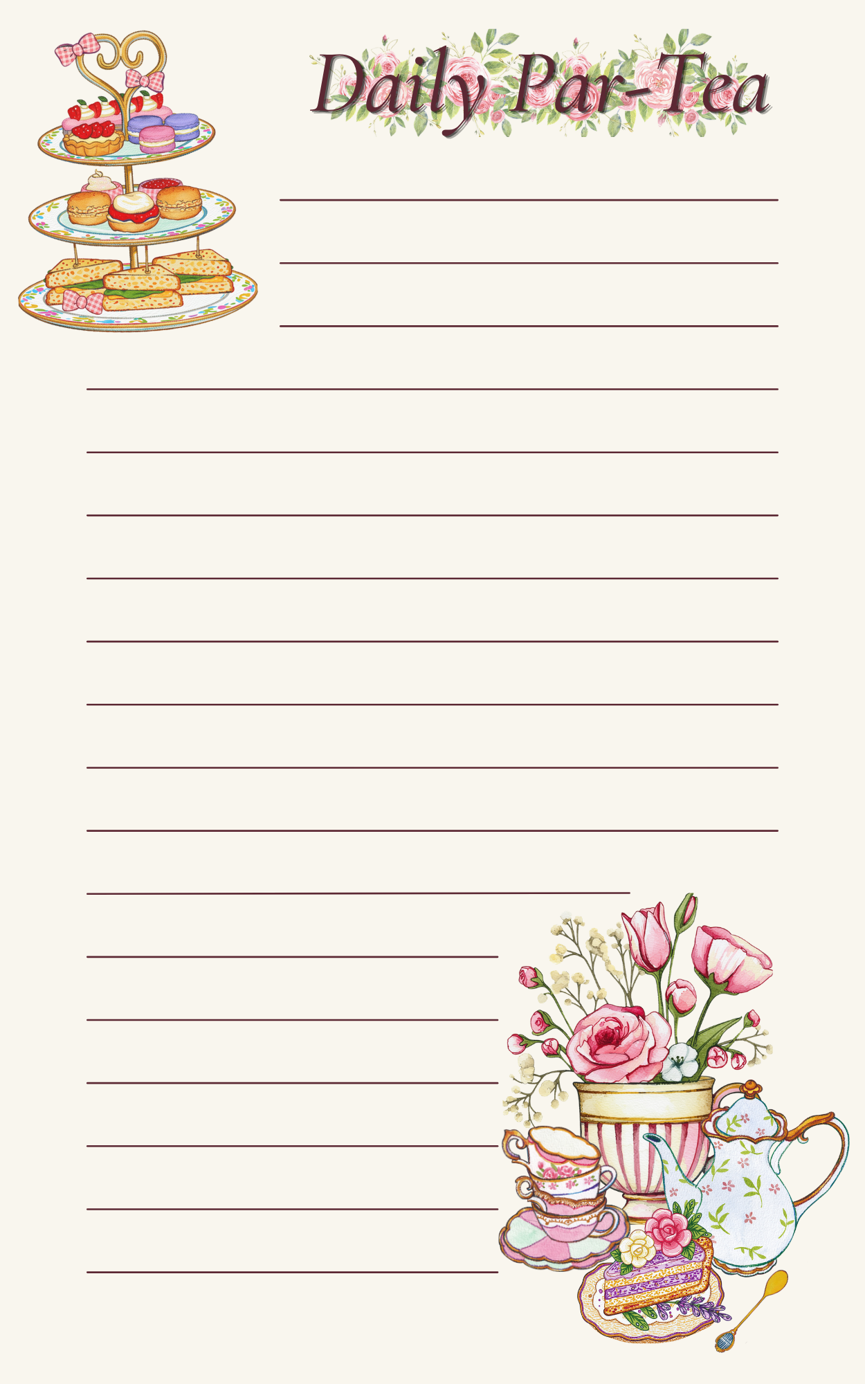 Afternoon Tea Notepad Twilight Boutique and Stationeries